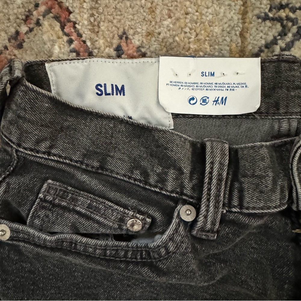 NEW H&M Charcoal Stretch Denim Skinny Jeans, Slim Fit NWT - Picture 5 of 5